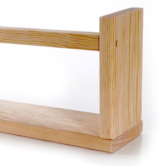 Hanah Home Estantería de Pared de Madera de Pino Maciza, Set de 3 Piezas, Roble